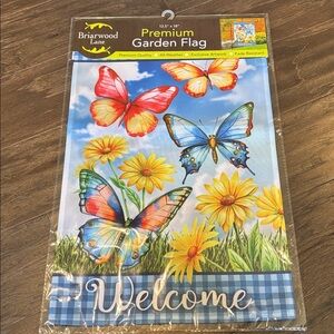 Briarwood Lane Butterfly Garden Welcome Outdoor Flag,all weather, fade resistant
